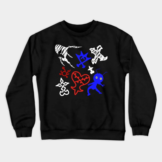 Kingdom Hearts crayon style drawing Crewneck Sweatshirt by GysahlGreens